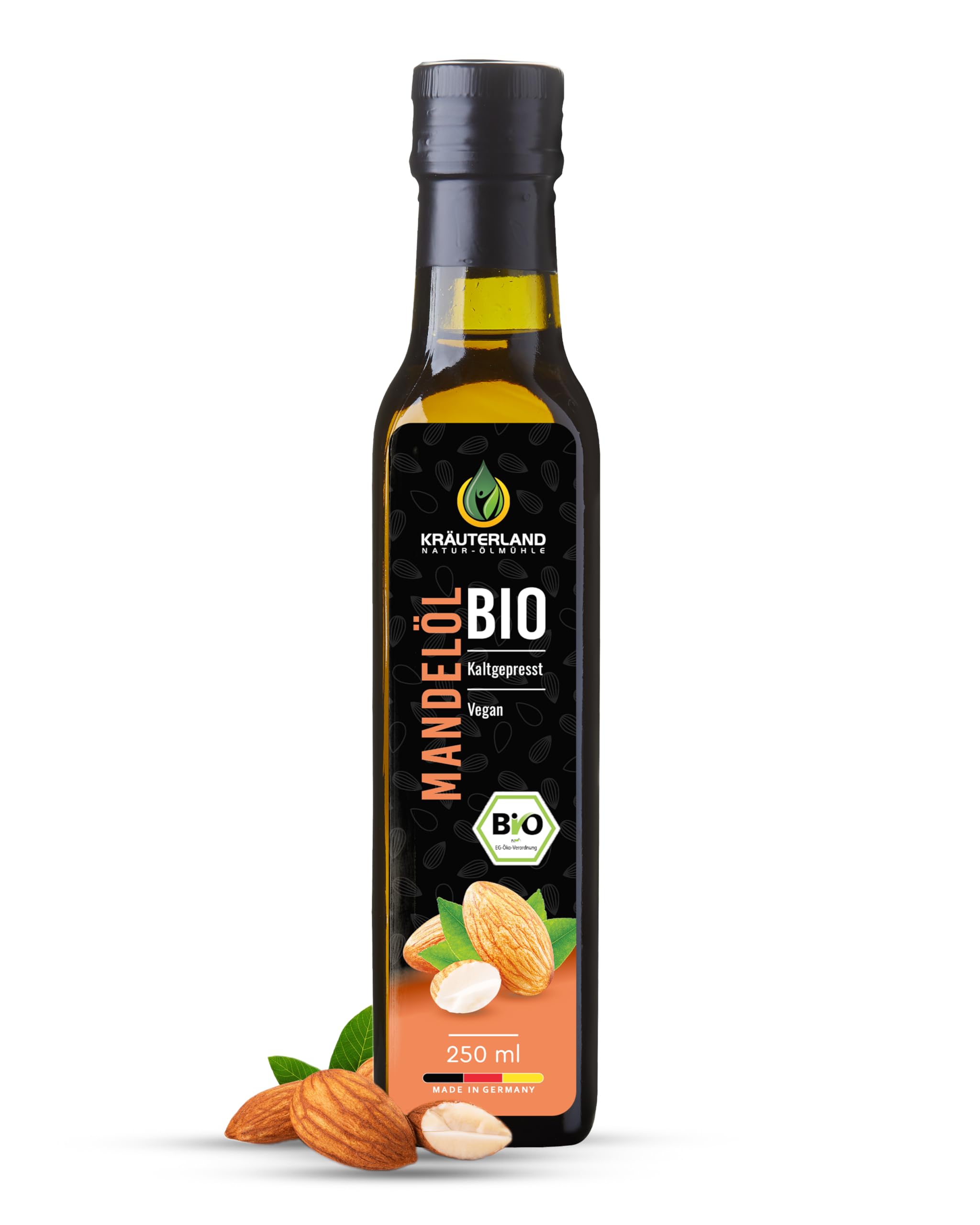  Premium Qualität EU Organic Bio Mandelöl 250ml, Kaltgepresst, naturrein ohne Zusatzstoffe, geeignet für Haut & Haare
| 