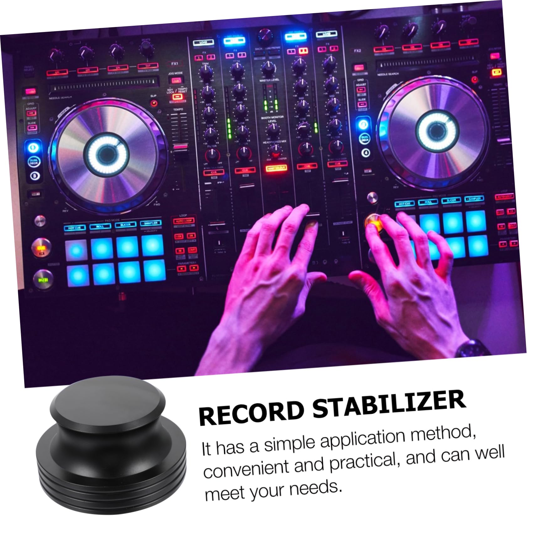 PartyKindom Estabilizador De Disco De Aluminio para Vinilos Negros Abrazadera Equilibrada para Tocadiscos Mejora La Calidad De Sonido y Estabilidad