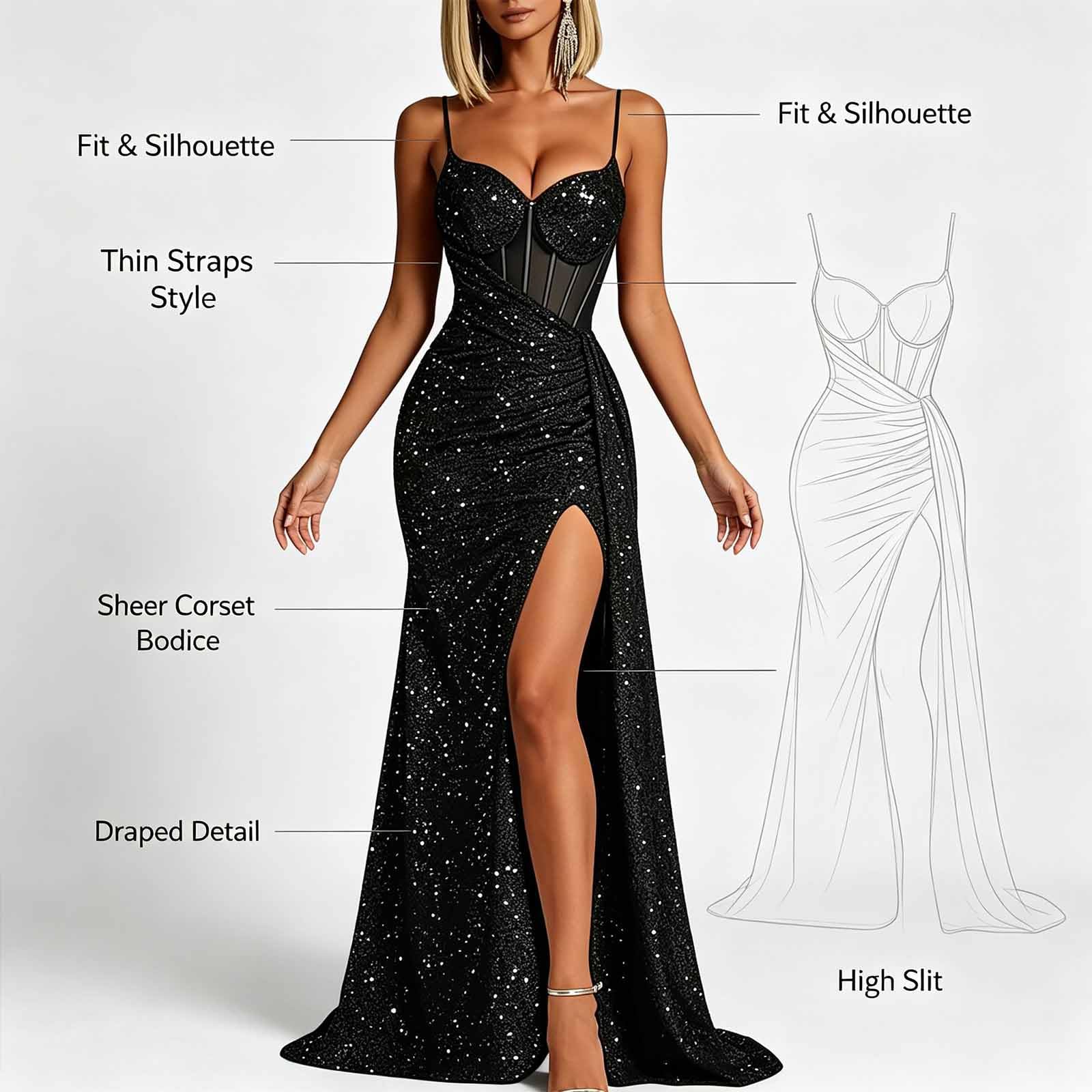 Vestito da Sposa Senza Spalline con Scialle Lungo A-Line per Matrimonio