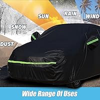 Vista 7 de Fundas impermeables de coche para Mini Cooper S 2002-2021 de 2 puertas (negro) 210T personalizadas 6 capas resistentes al agua, protección para todo