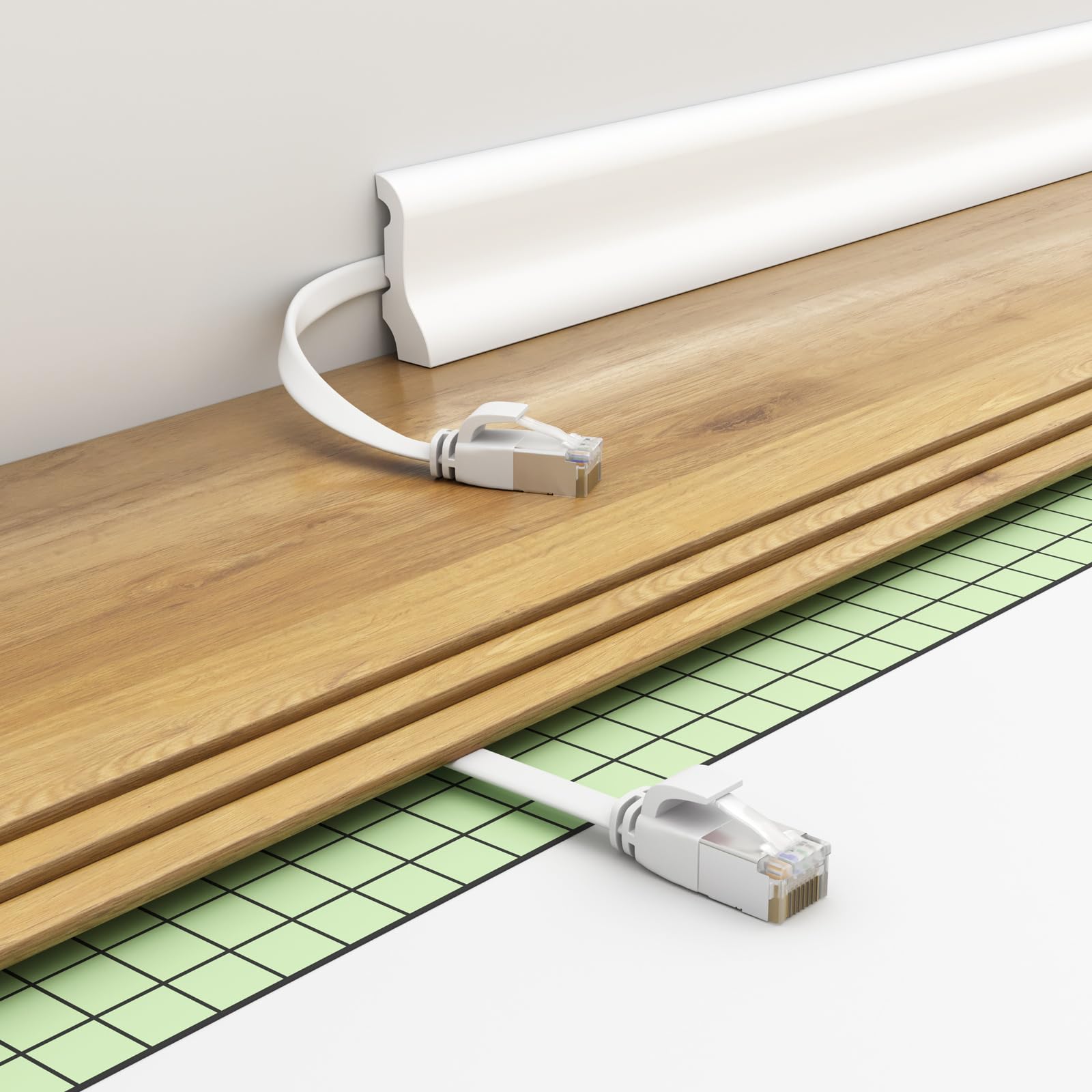 HB-DIGITAL 7x 15m Câble patch CAT.7 LAN plat U/FTP Câble réseau 2x RJ45 mâle cuivre pro Slim flexible 10 Gbits Ethernet Port 600 MHz Internet-cable PC, routeur, switch, modem, TV, console coloré