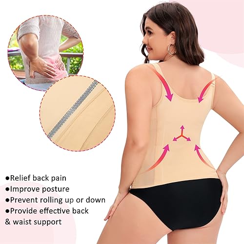 Miniatura 4 de Eleady Corsé de entrenamiento de cintura para mujer, chaleco transpirable para pérdida de peso, control de abdomen, moldeador de cuerpo adelgazante