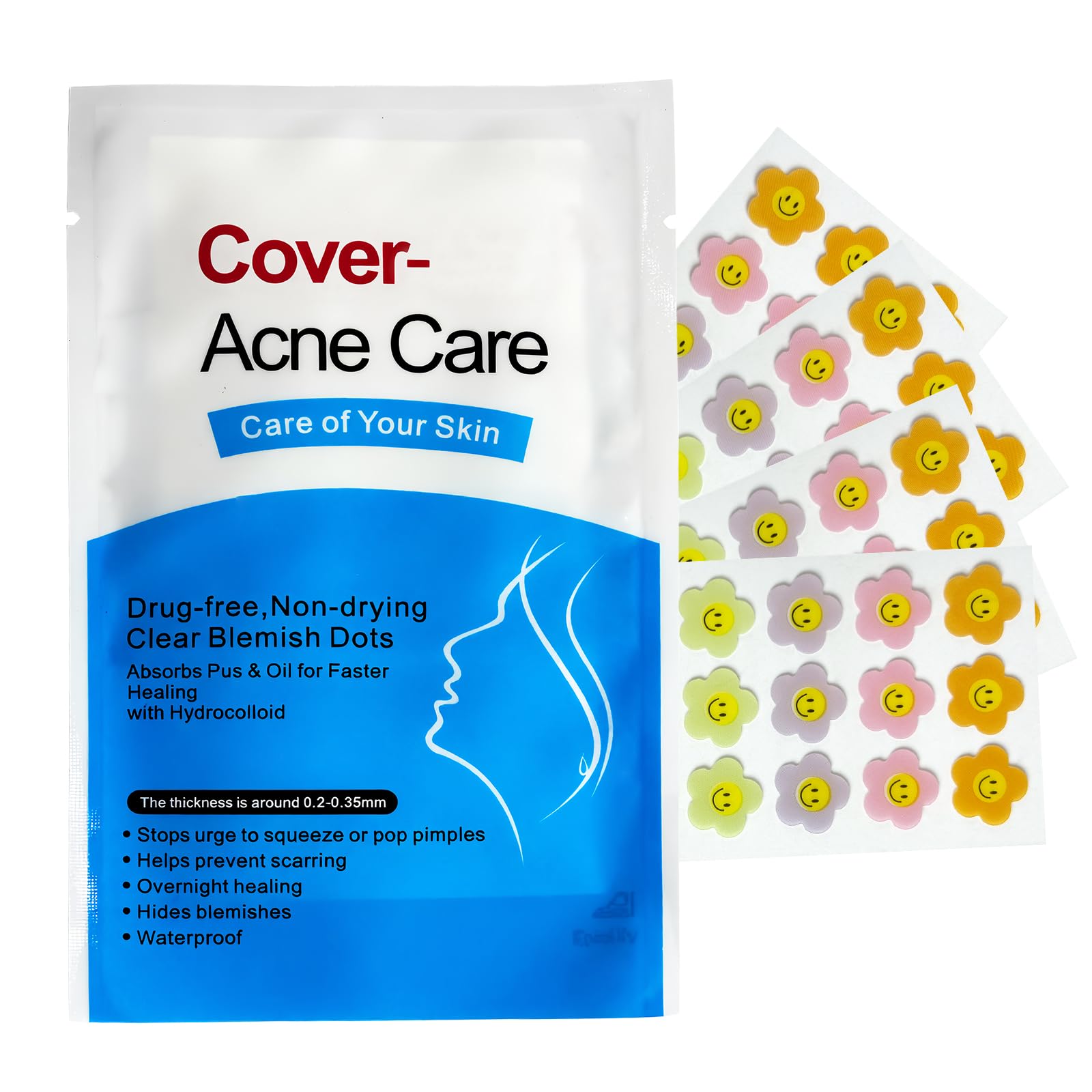 Pimple Patches - Hydrocolloid Acne Patches for Face - Cruelty-Free Zit Patches for Face Blemish Patches Pimple Stickers