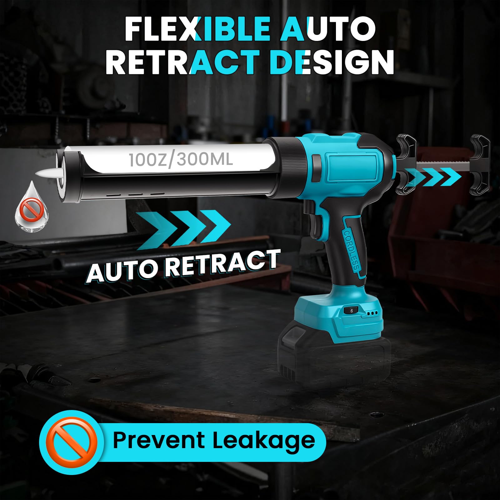 Pistola Selladora Inalámbrica para Makita 18V (sin Batería) | Pistola de Calafateo Eléctrica, 6 Velocidades Ajustables, Pantalla Digital y Luz LED, para Rellenar y Sellar
