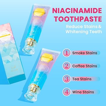 2 Pack Niacinamide Whitening Toothpaste Nicotinamide Radiant Whitening Toothpaste, Nicotinamide White Toothpastes, Deep Cleaning Care 7.6oz (M, Cinnamint, Family 2pack)
