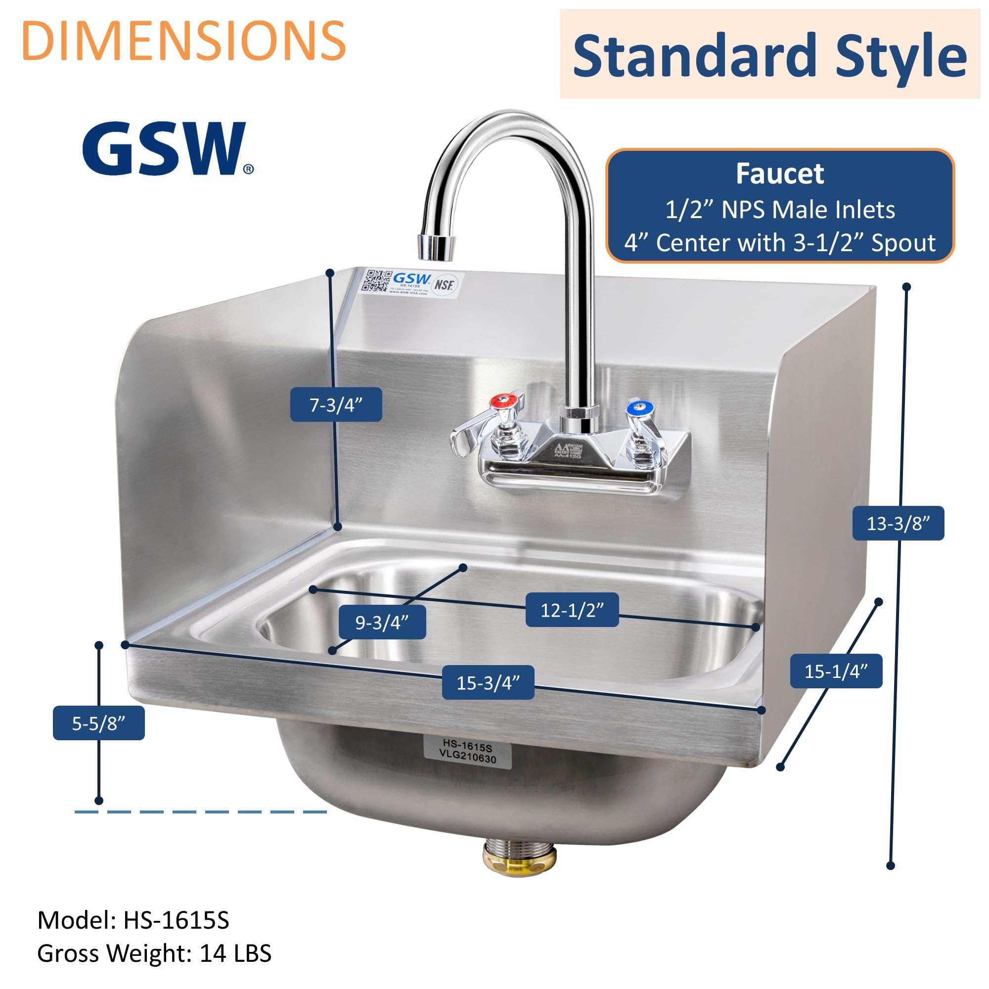 GSW HS-1615S Standard 16