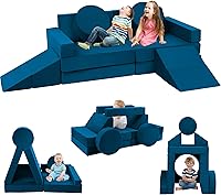 Vista 1 de Sofá para Niños Pequeños Modular - 18 piezas de sofás para niños para construir fortaleza, sofá de espuma convertible y cojín de juego creativo