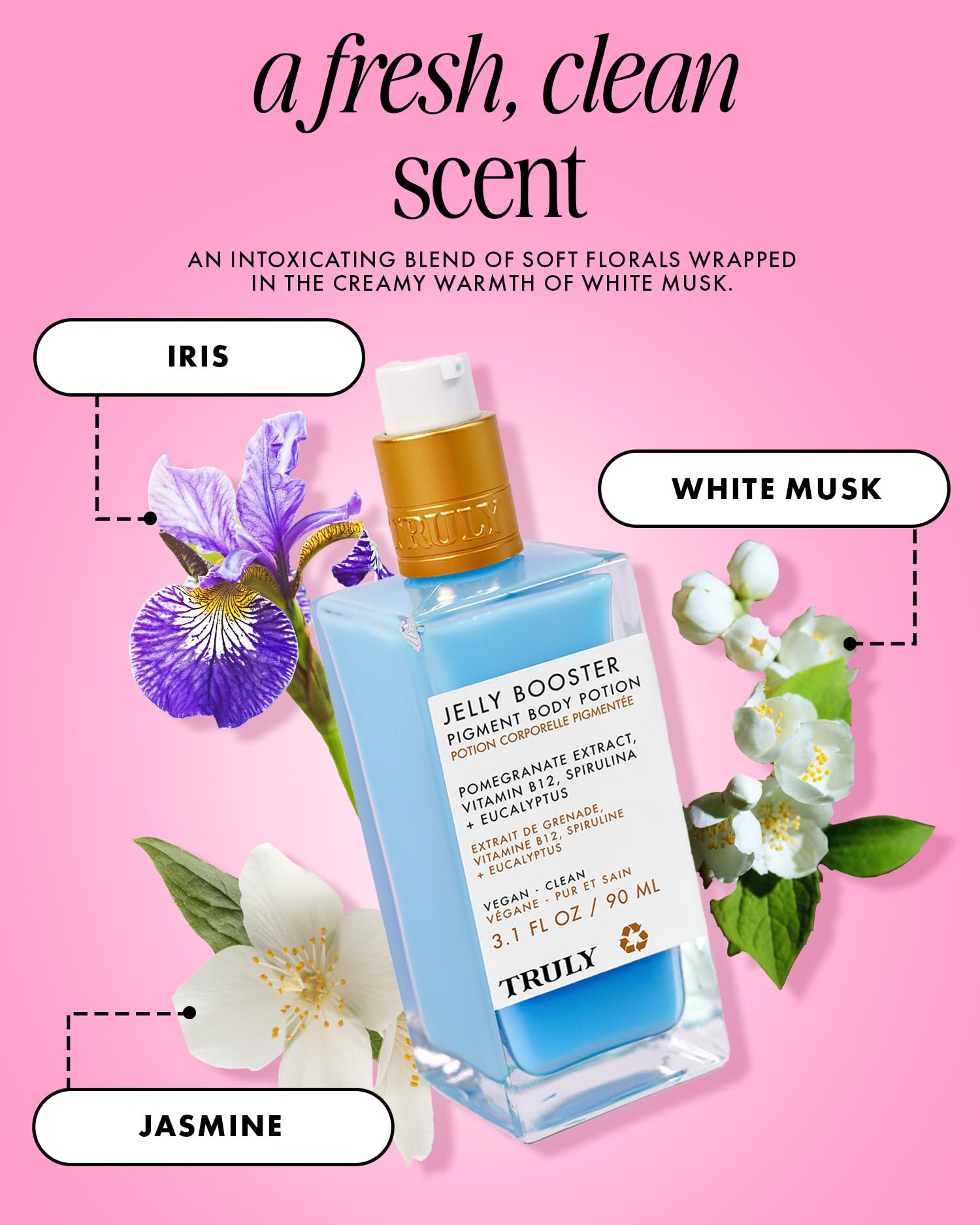 Truly Beauty Jelly Booster Pigment Body Potion, Lightweight, Fast Absorbing Acne Scar Treatment for Face And Body, Scar Removal Ointment/Serum for Everyday Use, 3.1 Fl.Oz