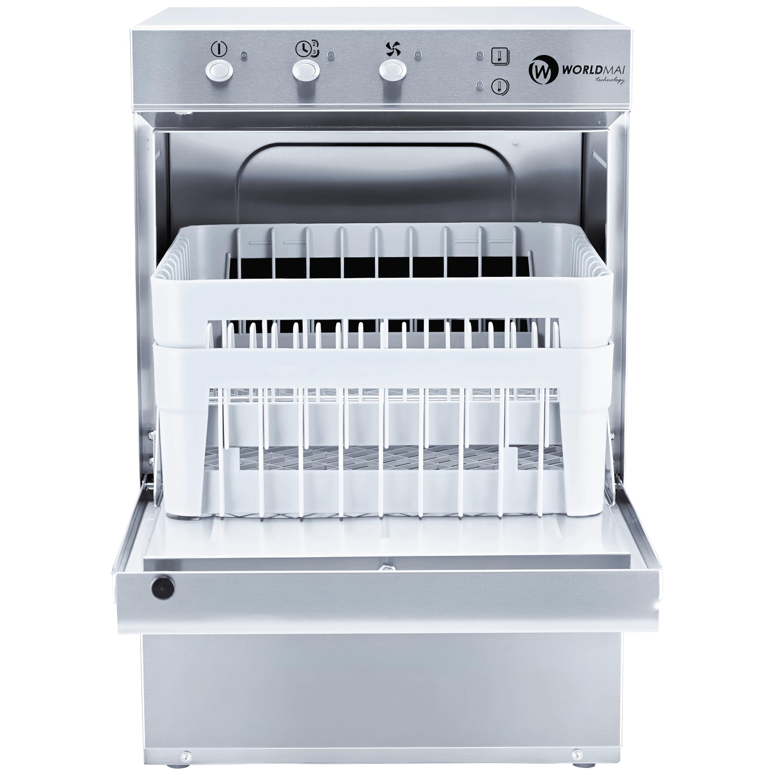 Lavabicchieri Professionale WORLDMAI 40x40 con Pompa di Scarico e Dosatore Brillantante. Macchina Lavapiatti per Cucina di Ristorante, Bar e Horeca. - MADE IN EUROPE