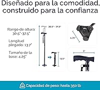 Vista 7 de HurryCane Freedom Edition Bastón de Caminar Plegable con Mango en T