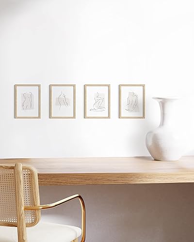 Miniatura 6 de HAUS AND HUES - Portarretratos de madera beige de 5 x 7 pulgadas, juego de 4 marcos de fotos de 5 x 7 a granel para pared de galería de fotos,