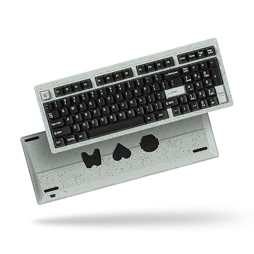 MelGeek Modern97 Mechanical Keyboard, Bluetooth/2.4G Hot Swappable Gaming Keyboard with 68 Keys, Dual Super Programmable Buttons for Windows and Android-Ocean