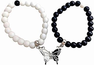 Couples Pendant Friendship Chain Necklaces and Bracelets for Women Mens Boys Girls No magnet Necklaces Best Gift for Girlfriend Boyfriend Birthday Sister Valentine's