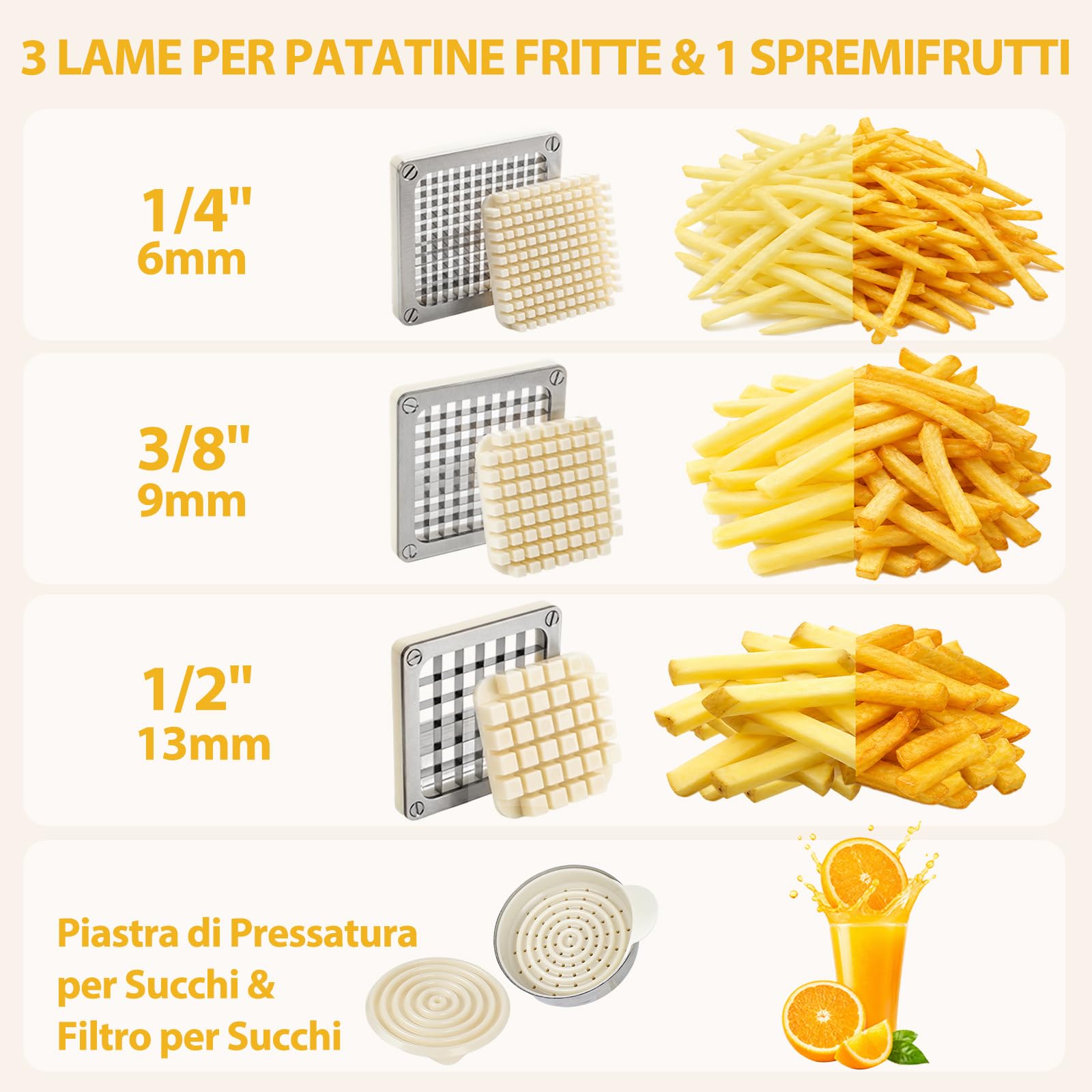 Anatole 2 in 1 Tagliapatate per Patate Fritte & Spremiagrumi Manuale a Leva