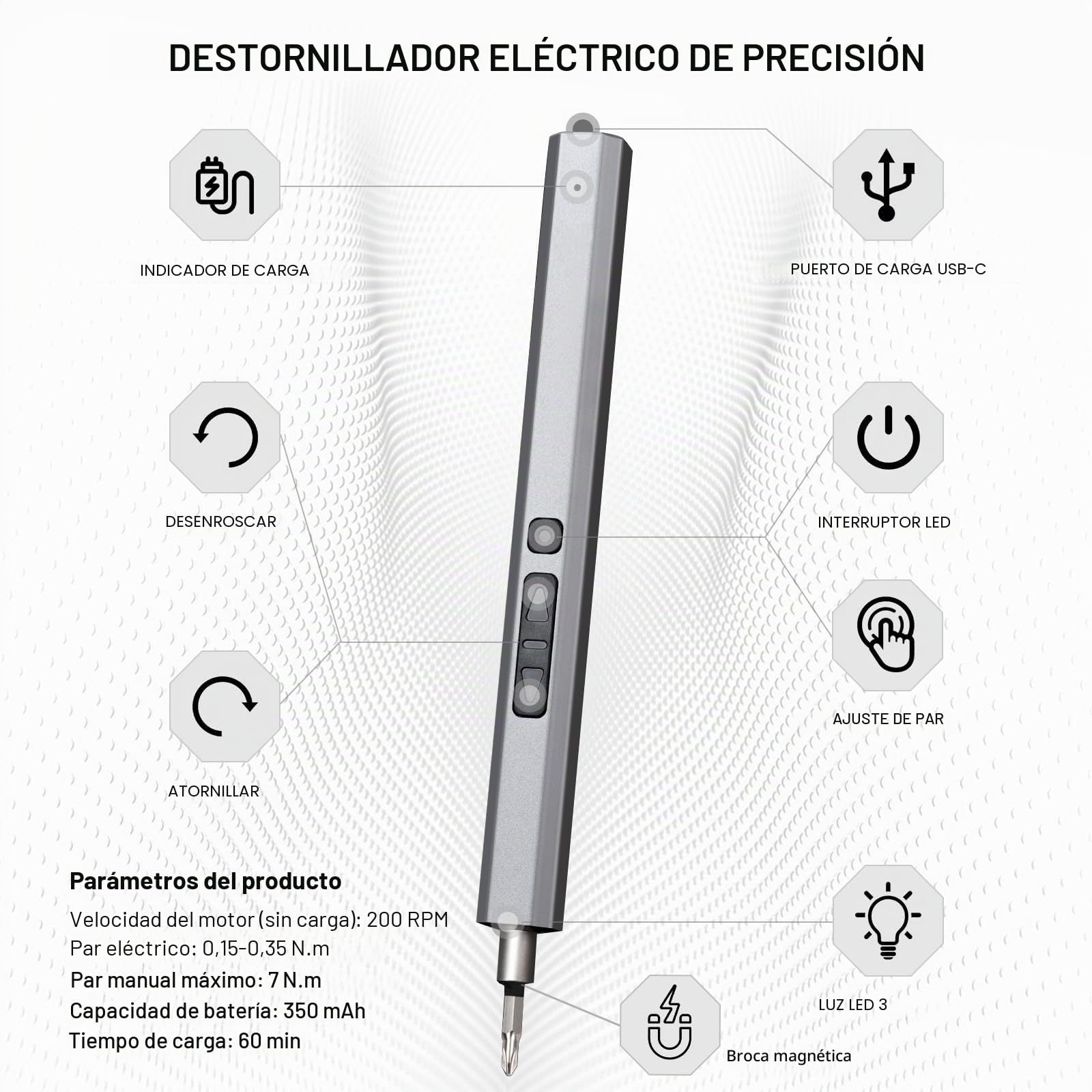 Destornilladores Eléctricos Precision 144 Piezas | Inalámbricos de Precisión, Kit de Herramientas de Reparación Electrónica Portátil para PC, Computadora, Portátil, Teléfono