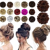 Vista 22 de Qunlinta Extensiones de cabello desordenado para mujer, extensiones de cabello para mujer, color negro y marrón