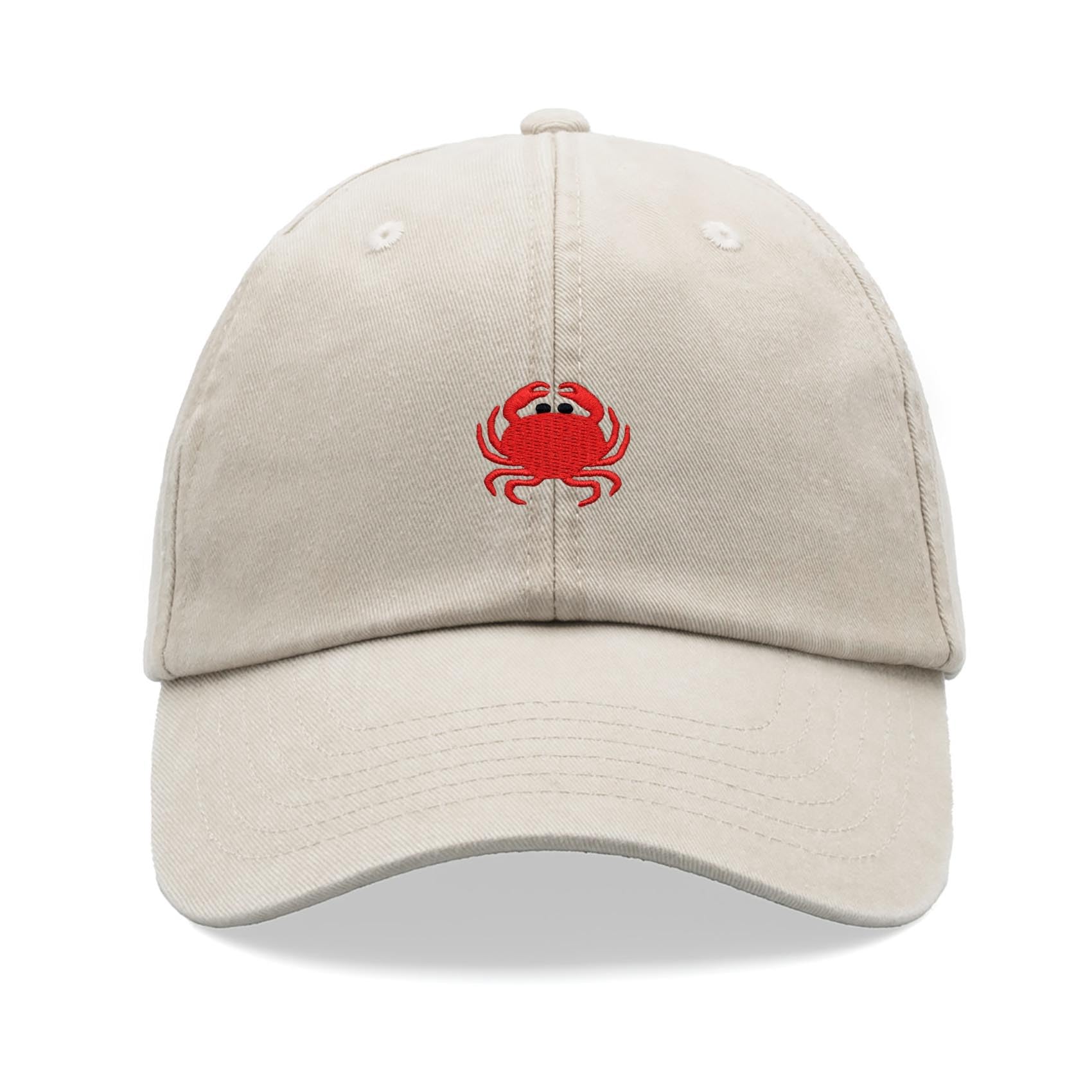 Crab Baseball Cap Vintage Washed Unisex Dad Hat Adjustable Stone