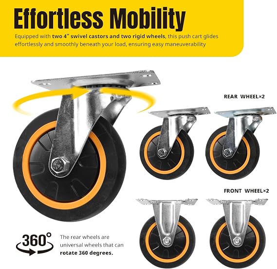 MaxWorks Foldable Platform Truck Push Dolly 330 lb Capacity 28.75 x 18.75 x 33 HeavyDuty Utility Cart with Fold Down Handle for Home Garage Warehouse and Workshop Use (80876)