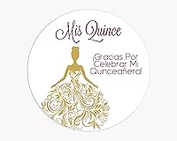 Vista 7 de Calcomanías de quinceañera de 40 quilates, membrillo MI, español o inglés para cumpleaños número 15 (#027) (español - rosa)