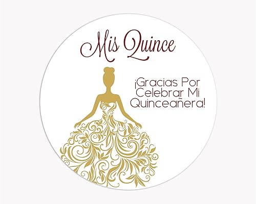 Miniatura 8 de Calcomanías de quinceañera de 40 unidades, Mis Quince, calcomanías españolas o inglesas para cumpleaños de 15 años (027-S-BG), azul gris - español