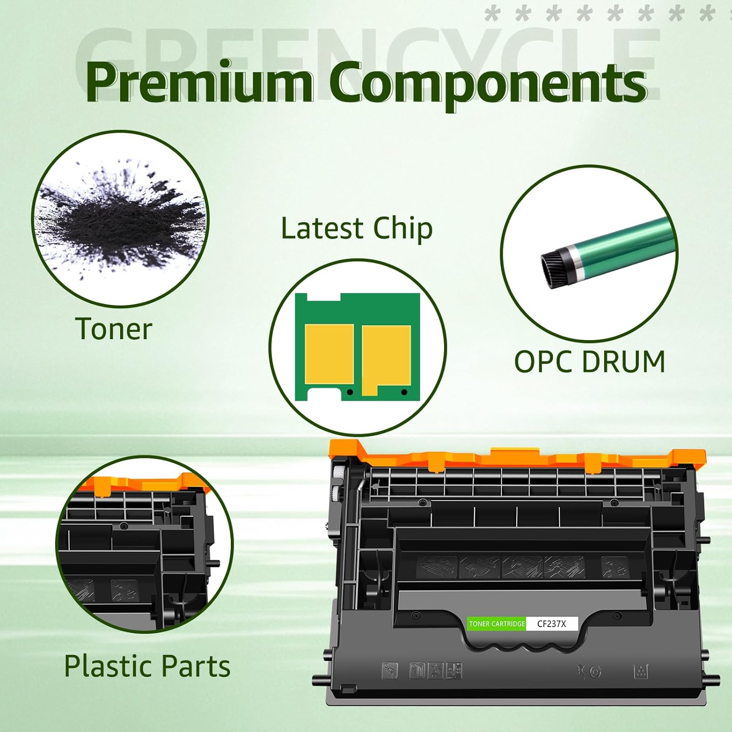 greencycle Compatible Toner Cartridge Replacement for HP 37X CF237X 37A CF237A for HP Enterprise M608 M609 M608n M608dn M608x M609x MFP M631 M632 M633 Printer (Black, 1-Pack)