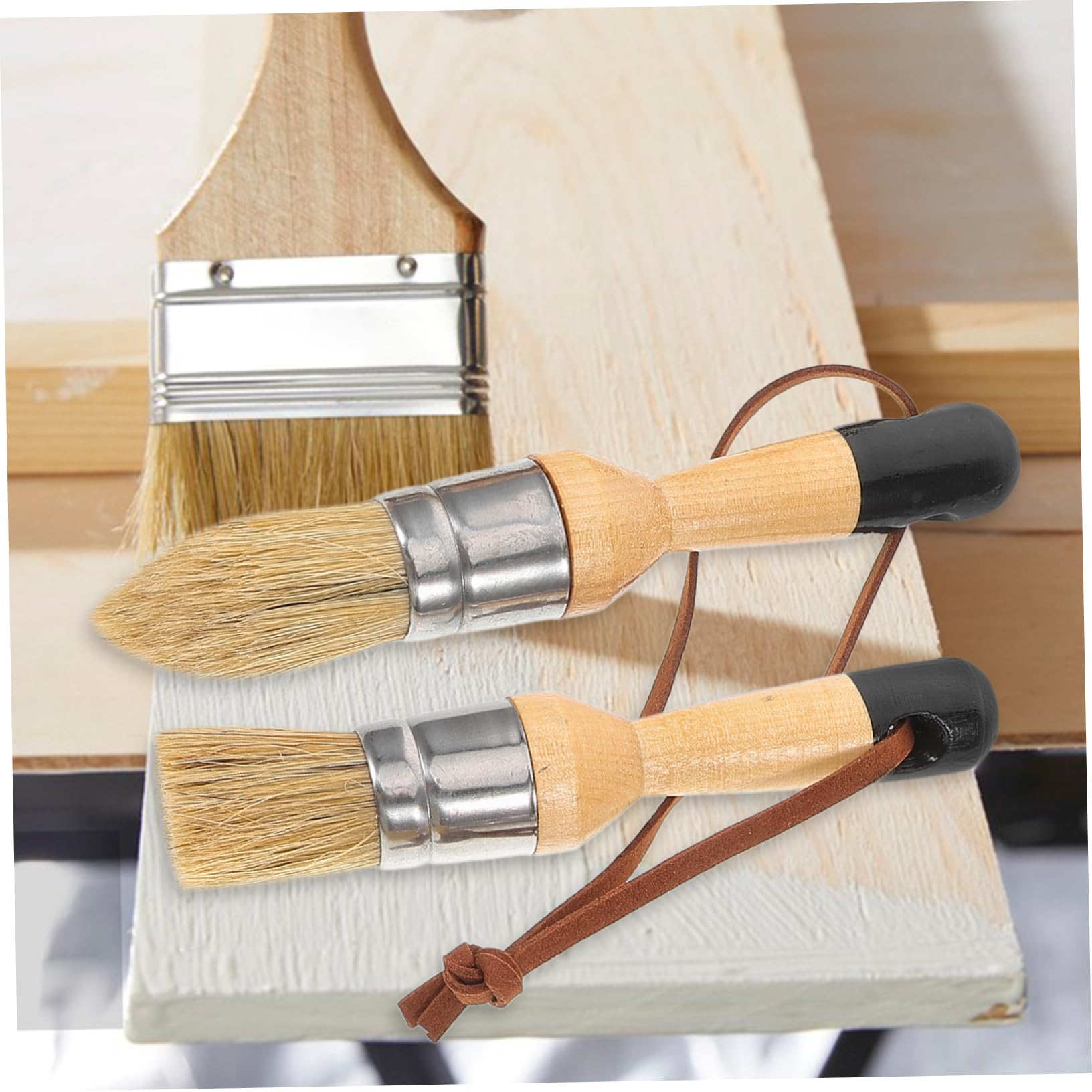 NUOBESTY 2 Series Pinceles De Pintura Ergonómicos Decoración De Uso Diario Muebles Y Proyectos De Arte Resistente Limpiar 3 Piezas*2