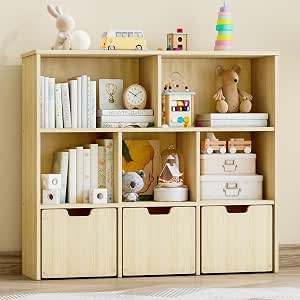 Experlam Solid Pine Wood Toy Storage Organizer