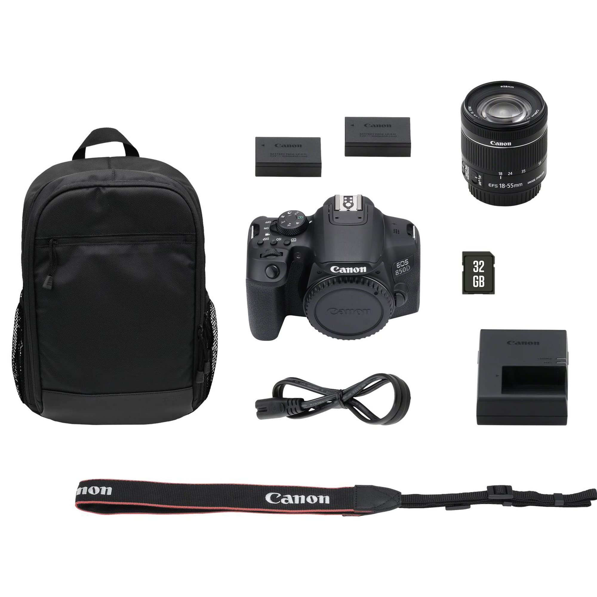 Canon EOS 850D Kit fotocamere SLR 24,1 MP CMOS 6000 x 4000 Pixel Nero