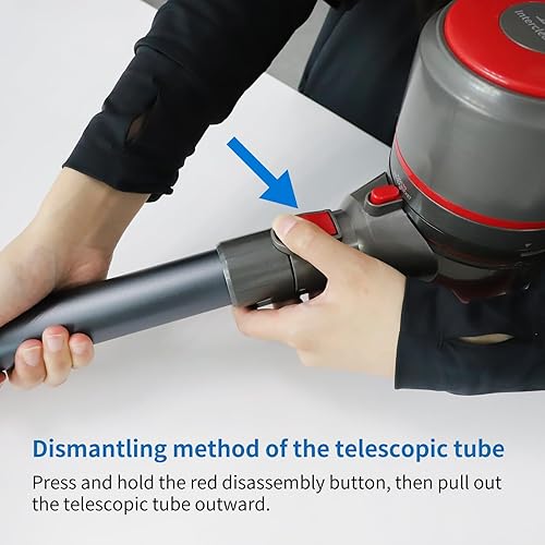 Miniatura 9 de Intercleaner Aspiradora con cable, potente succión de 20 KPa con motor de 600 W, cepillo eléctrico de piso 4 en 1, aspiradora ligera sin bolsa con