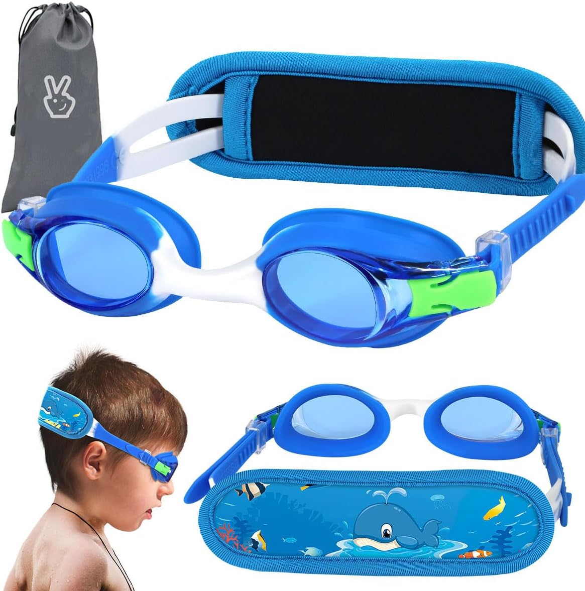 Vvinca Kids Swim Goggles for Age 36, Toddler Swimming