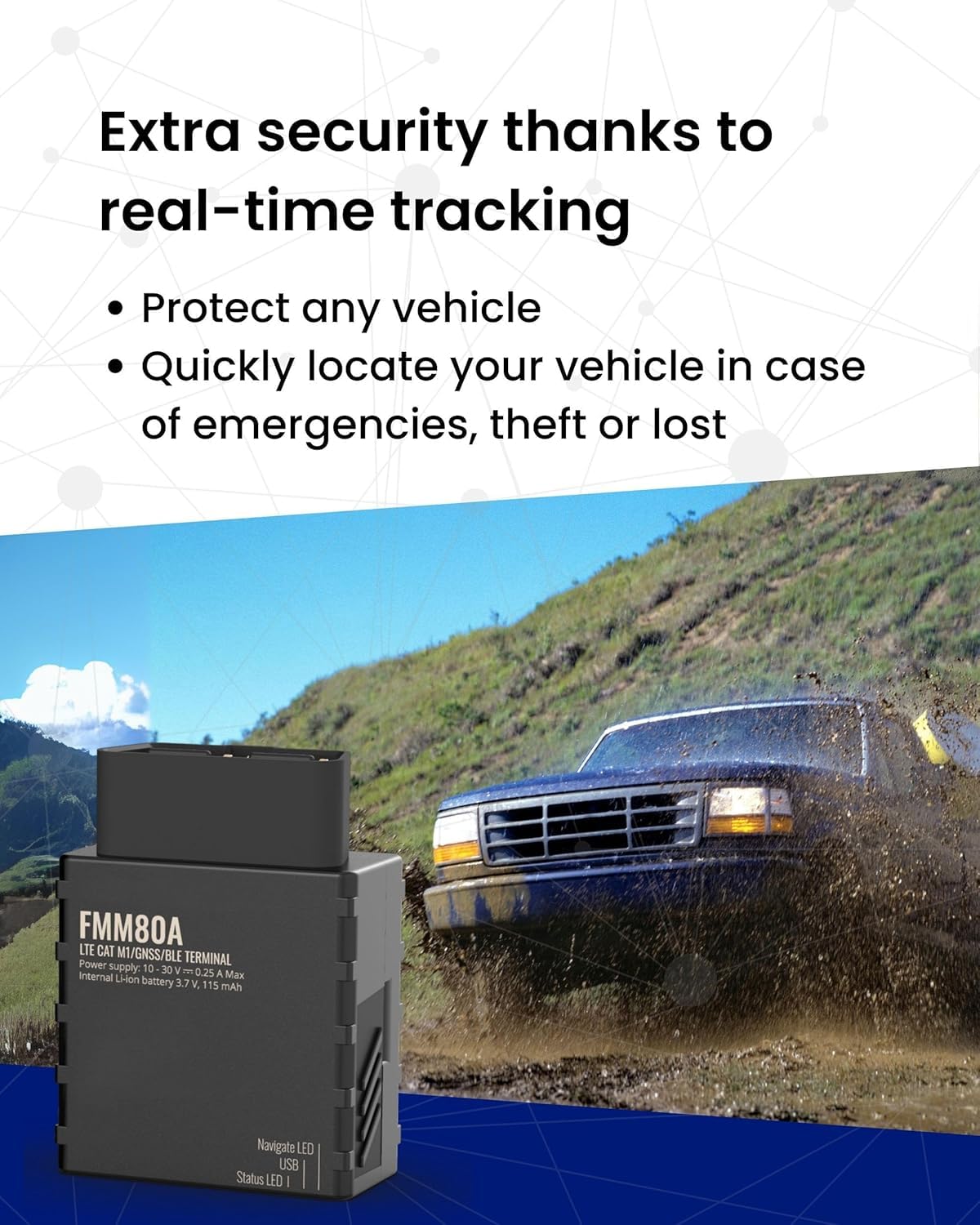 Transpoco 4G GPS Tracker for Vehicles with 12-Month Subscription – Real-Time Tracking, Easy Installation, Battery Connected – Ideal for Cars, Vans, Trucks & Motorbikes