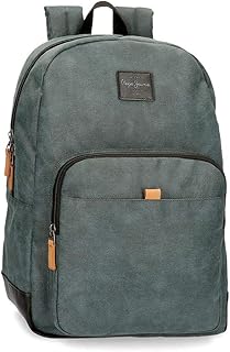 Pepe Jeans Cargo Zaino porta Pc Adattabile Grigio 32x44x15 cms Cotone e PU 15,6