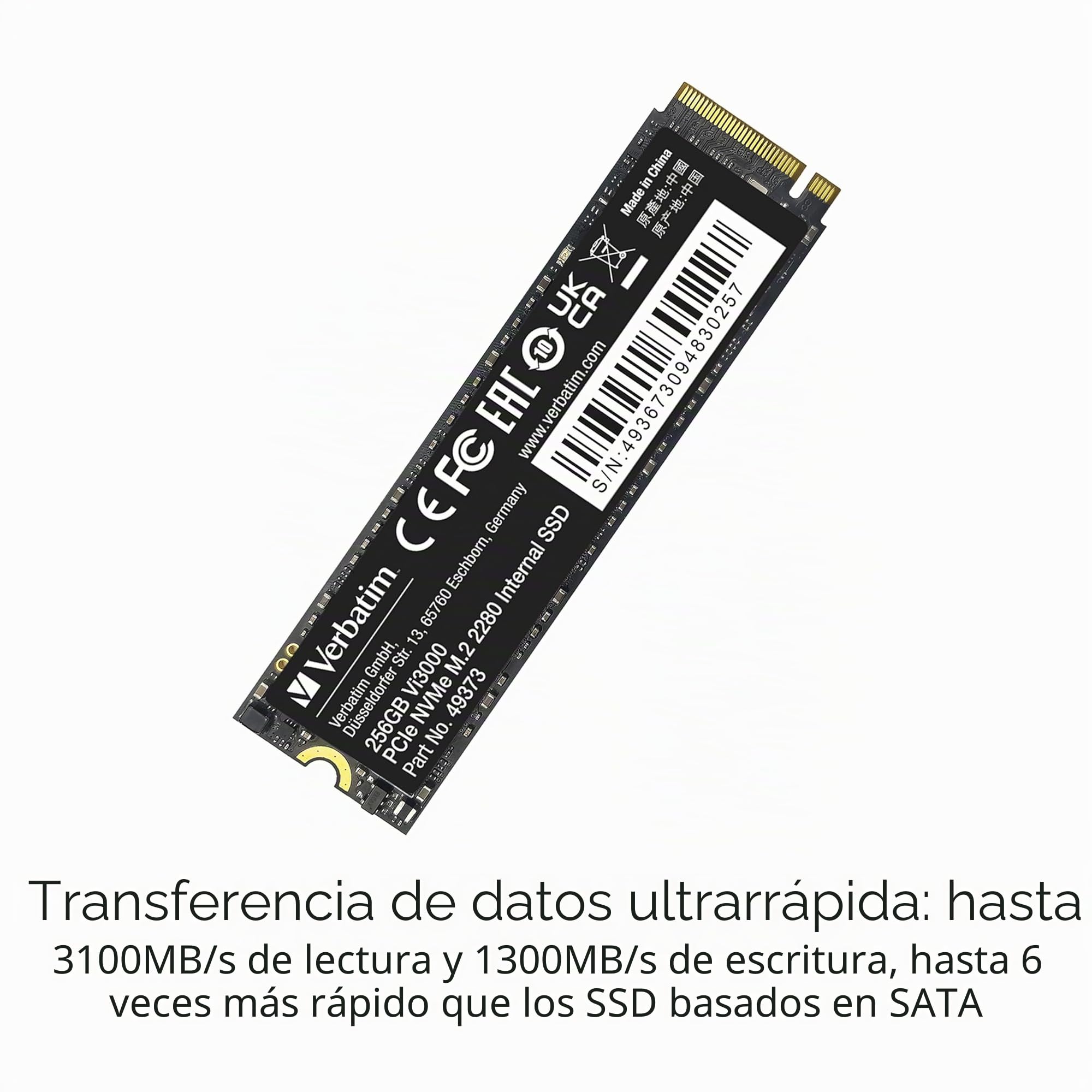 Verbatim Vi3000 PCIe NVMe M.2 SSD 512GB (Desprecintado) (Reacondicionado)
