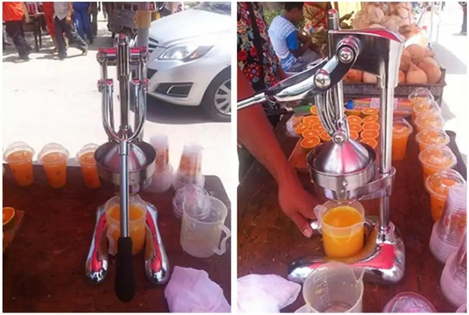 Juicer, Stainless Steel Manual Lemon Orange Pomegranate Fruit Juice Extractor Hand Press Citrus Squeezer Fruit Juicer