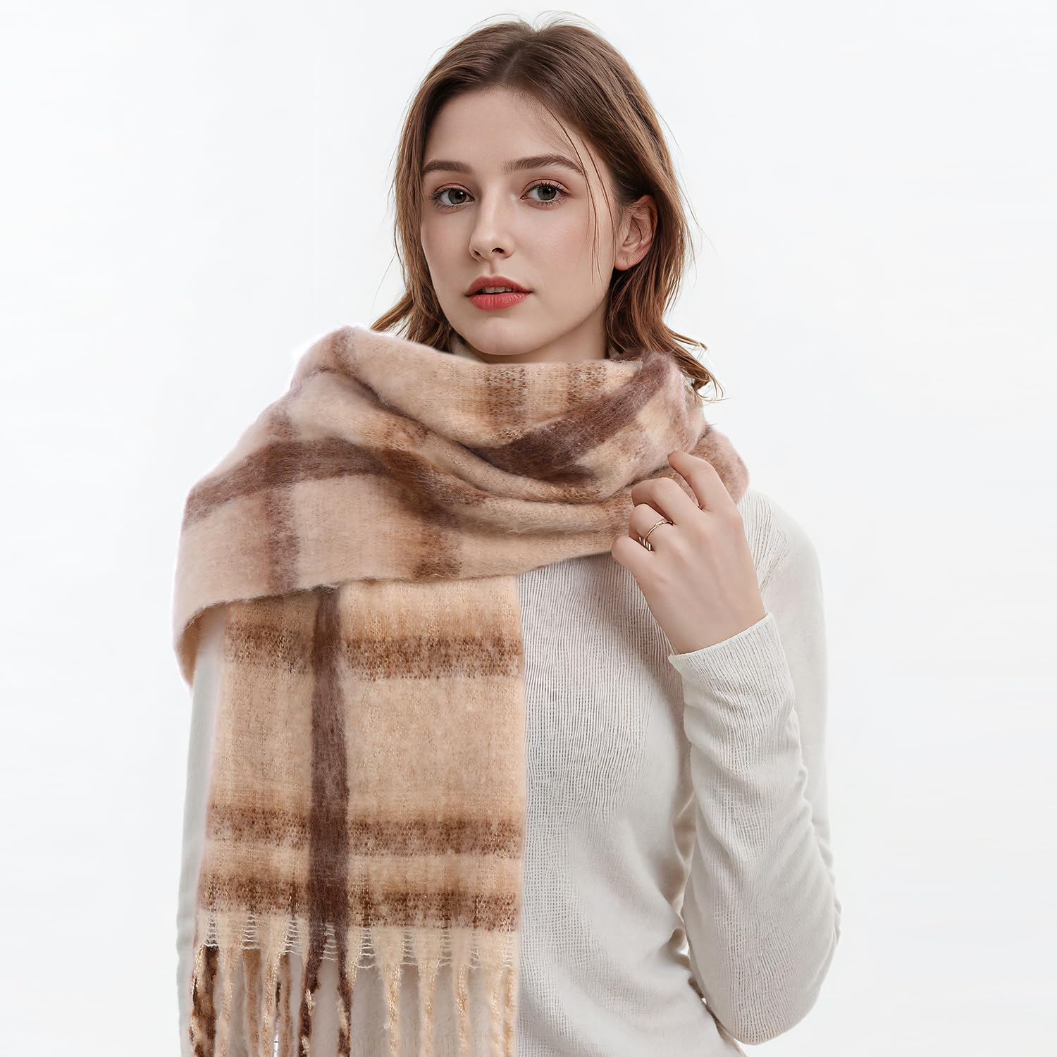 Scarf for Women, Winter Chunky Scarf Warm Scarves Long Shawl Large Winter Scarves Cold Weather for Women - Image 7