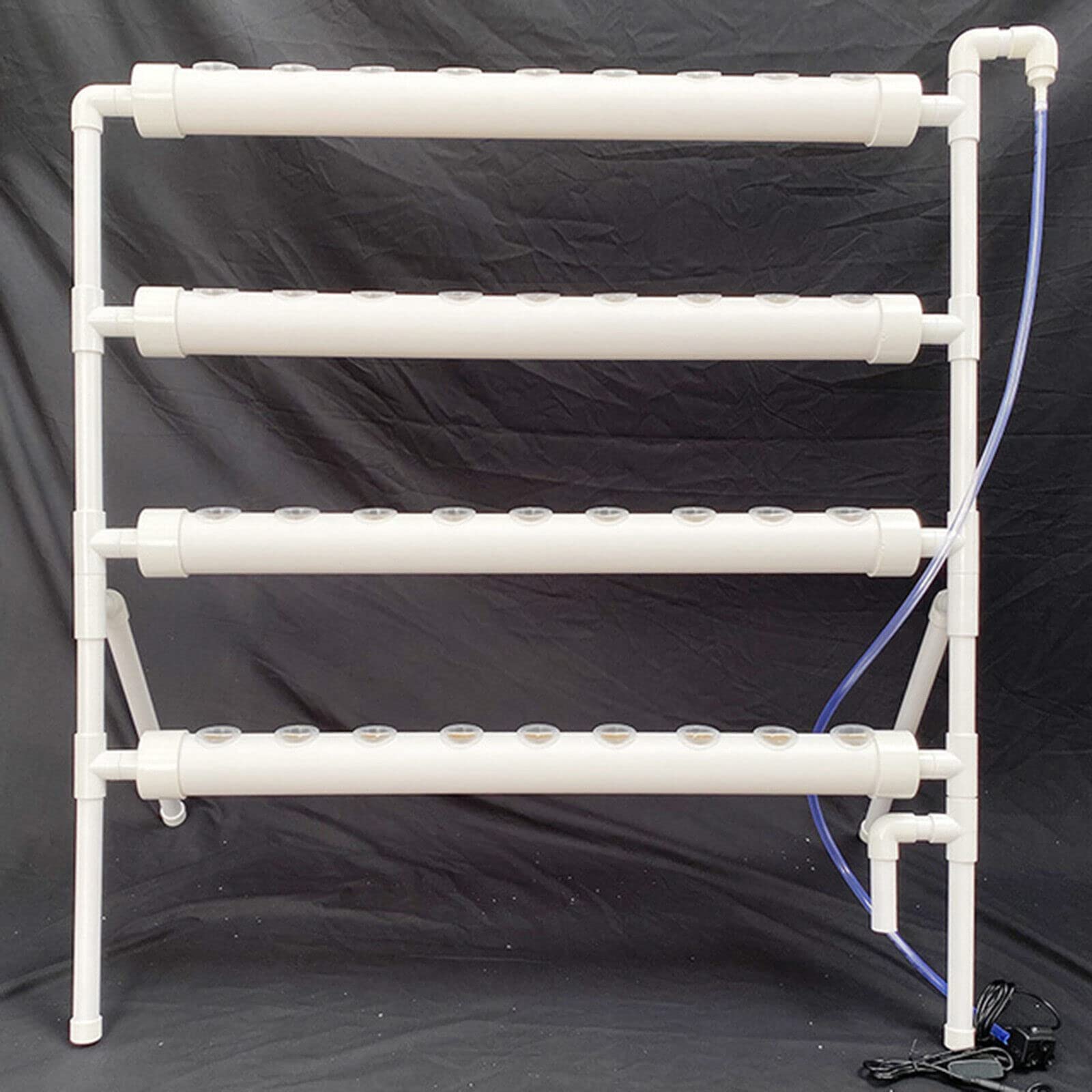 Juego de cultivo hidropónico de 36 agujeros, kit de cultivo hidropónico con bomba de agua, tubos de PVC de grado alimenticio, sistema hidropónico para frutas y verduras