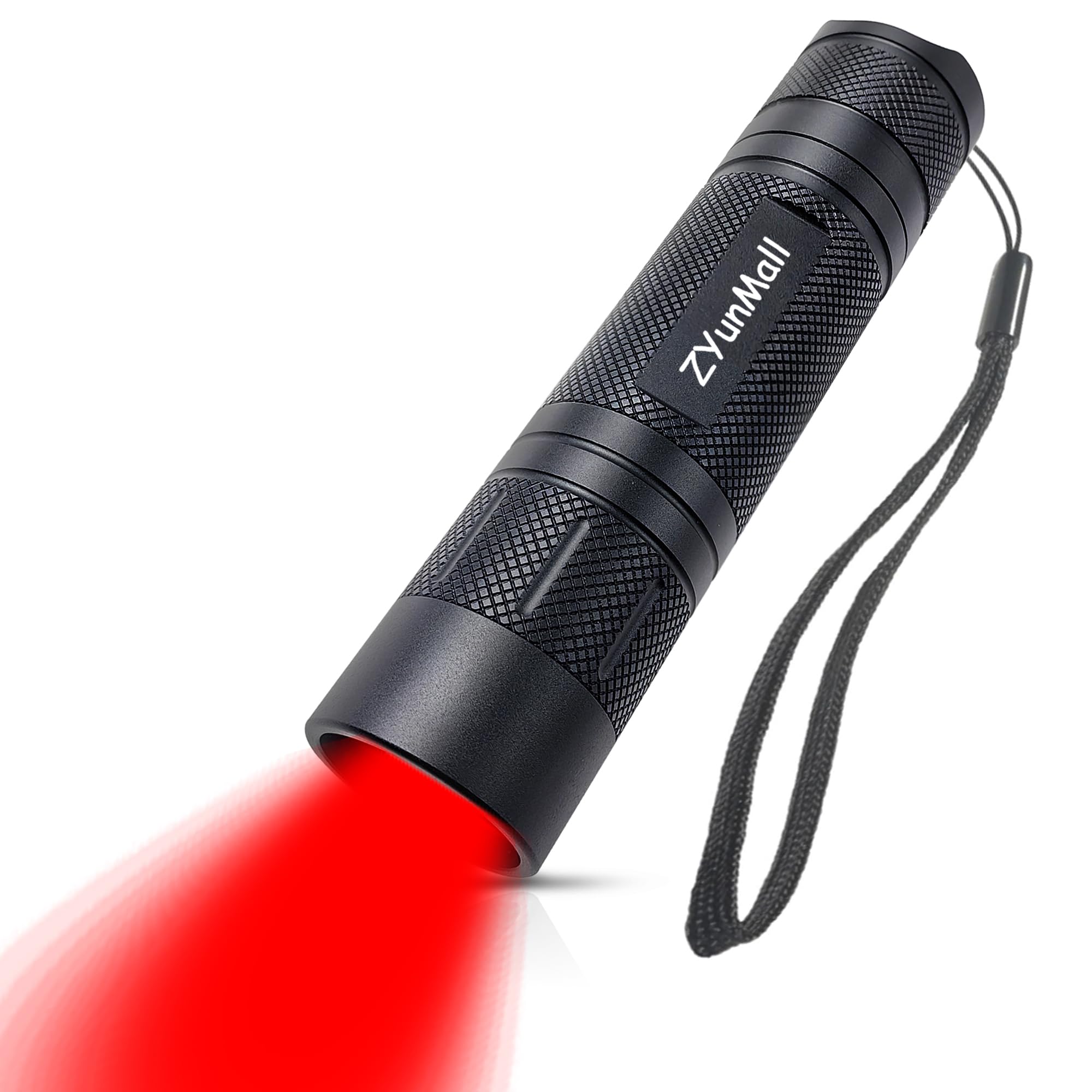 ZYUNMALL Red Light Flashlight, Zoomable Single Mode LED Flashlights for Hunting, Astronomy, Aviation, Night Observation