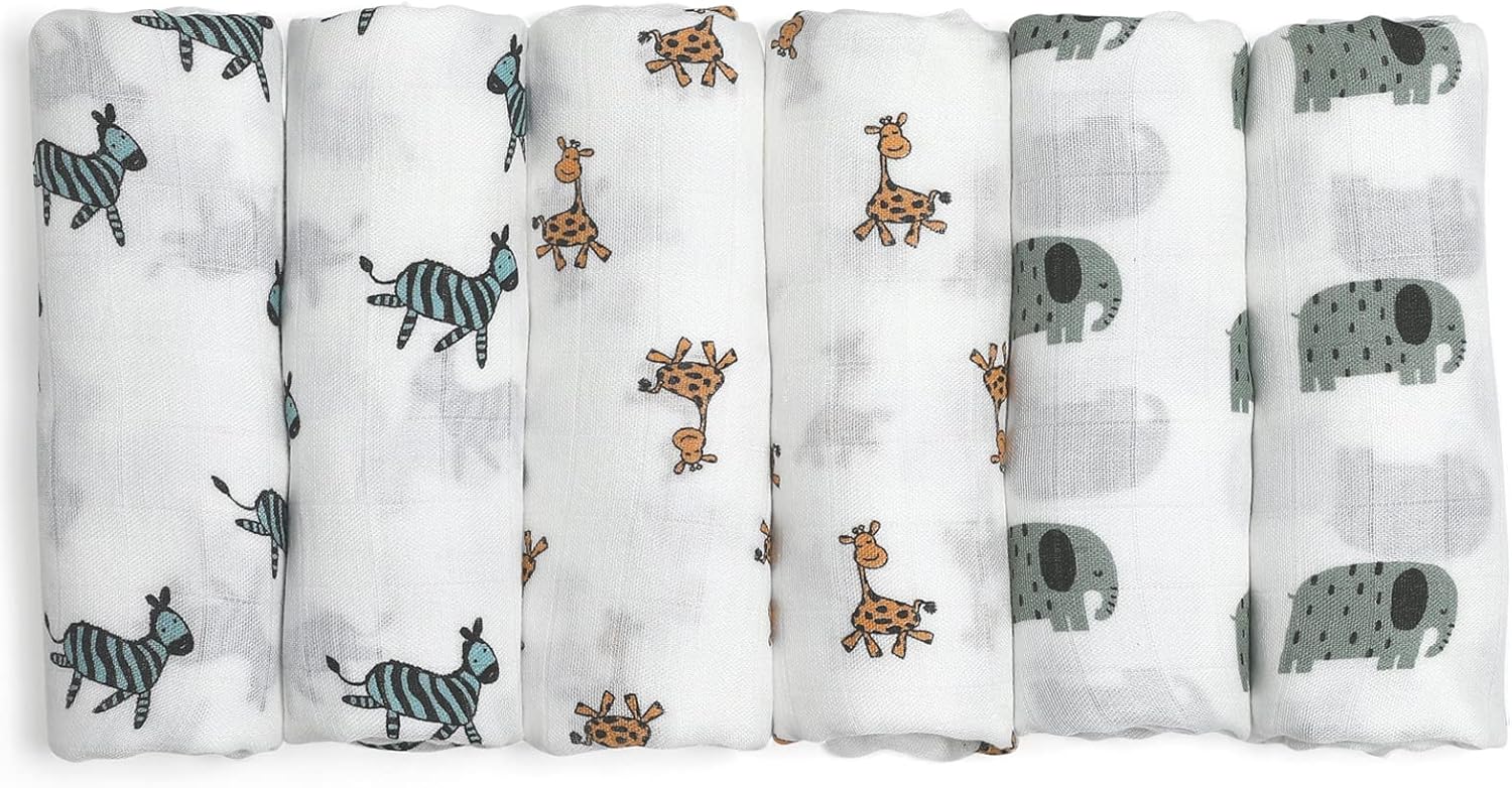 71HzMwVOZVL._AC_SL1500_ GLLQUEN BABY Muslin Squares Cloth for Baby, 6pack 70cm x 70cm Cotton Burp Cloths for Newborn, Absorbent & Breathable and Ideal to Clean, Wipe & Cover Newborns