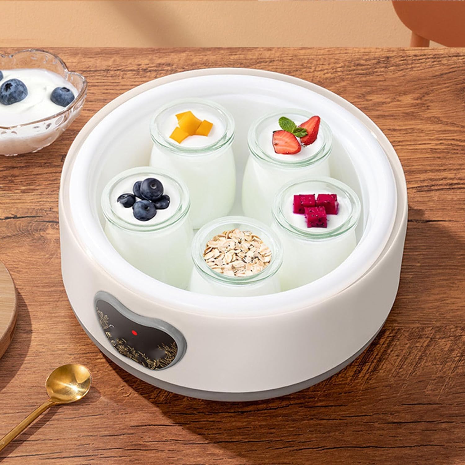 Automatyczna maszyna do robienia jogurtów z wyświetlaczem LCD, wielofunkcyjna elektryczna maszyna do jogurtu 1,2 l, regulacja temperatury i czasu do domowego jogurtu