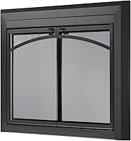 Vista 2 de UniFlame - Gerri - Puertas de chimenea estilo gabinete con vidrio templado ahumado