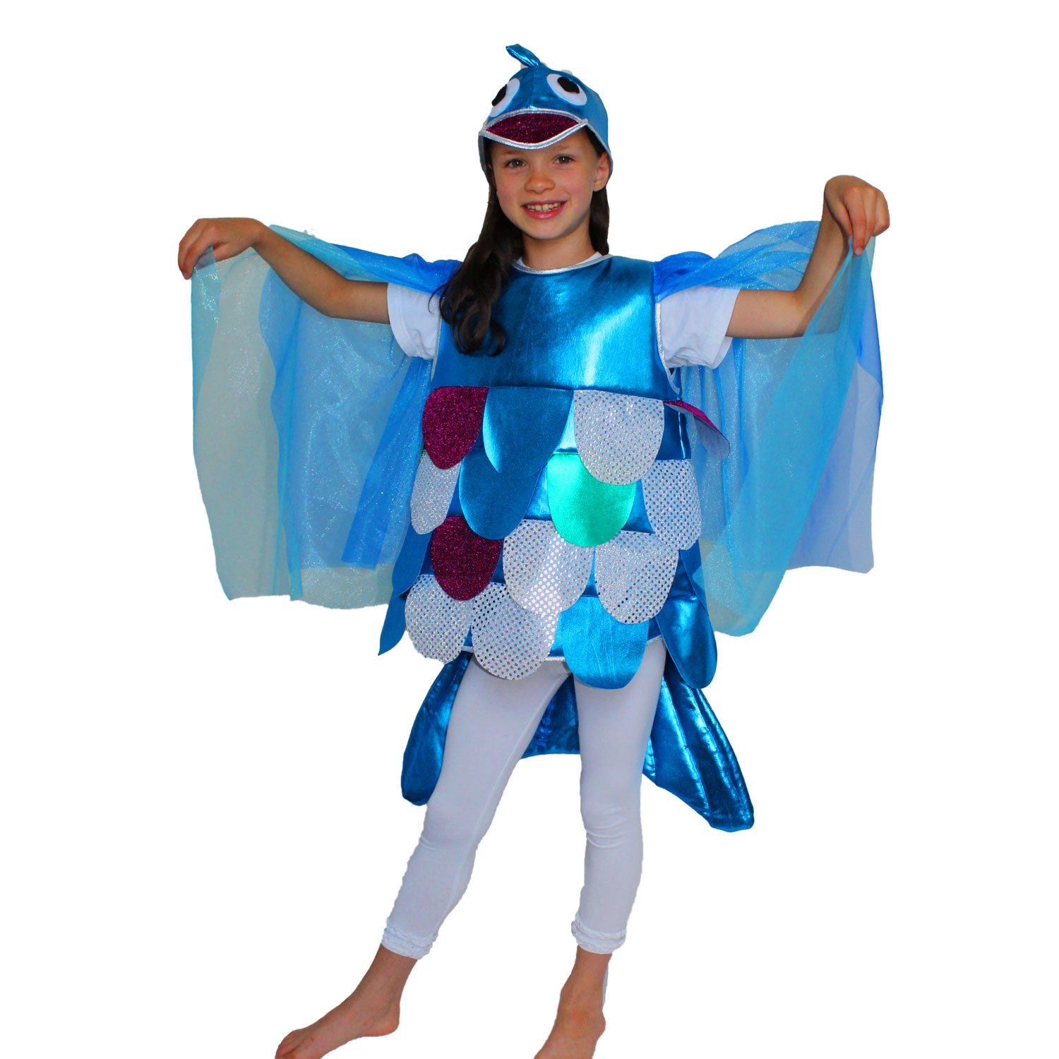 Krause & Sohn Kinder Kostüm Regenbogenfisch Gr.110 Fisch-Kostüm Meer Karneval Fasching