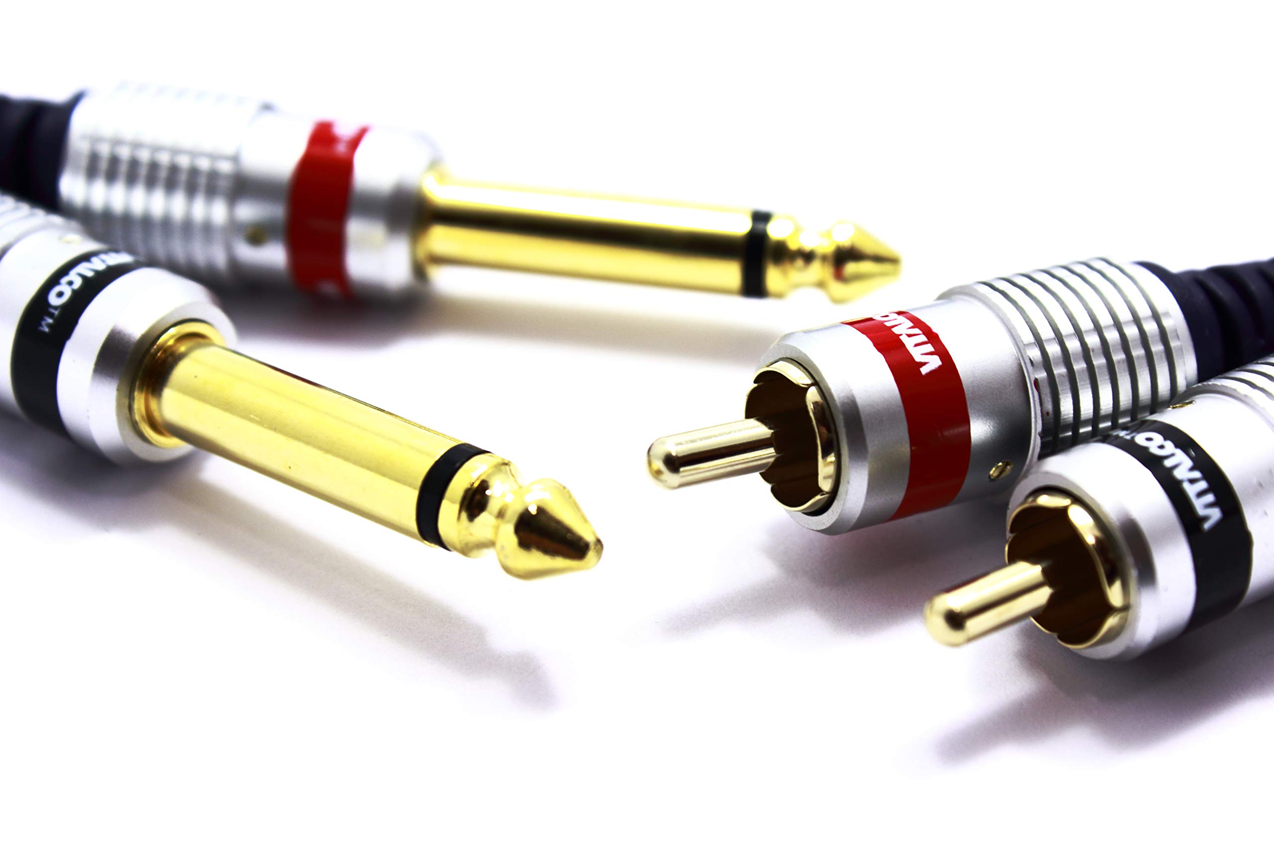 Jack 6.35mm vers RCA Câble 10m double Cinch Mâle vers 2x Jack 6.35 Connecteur Adaptateur
