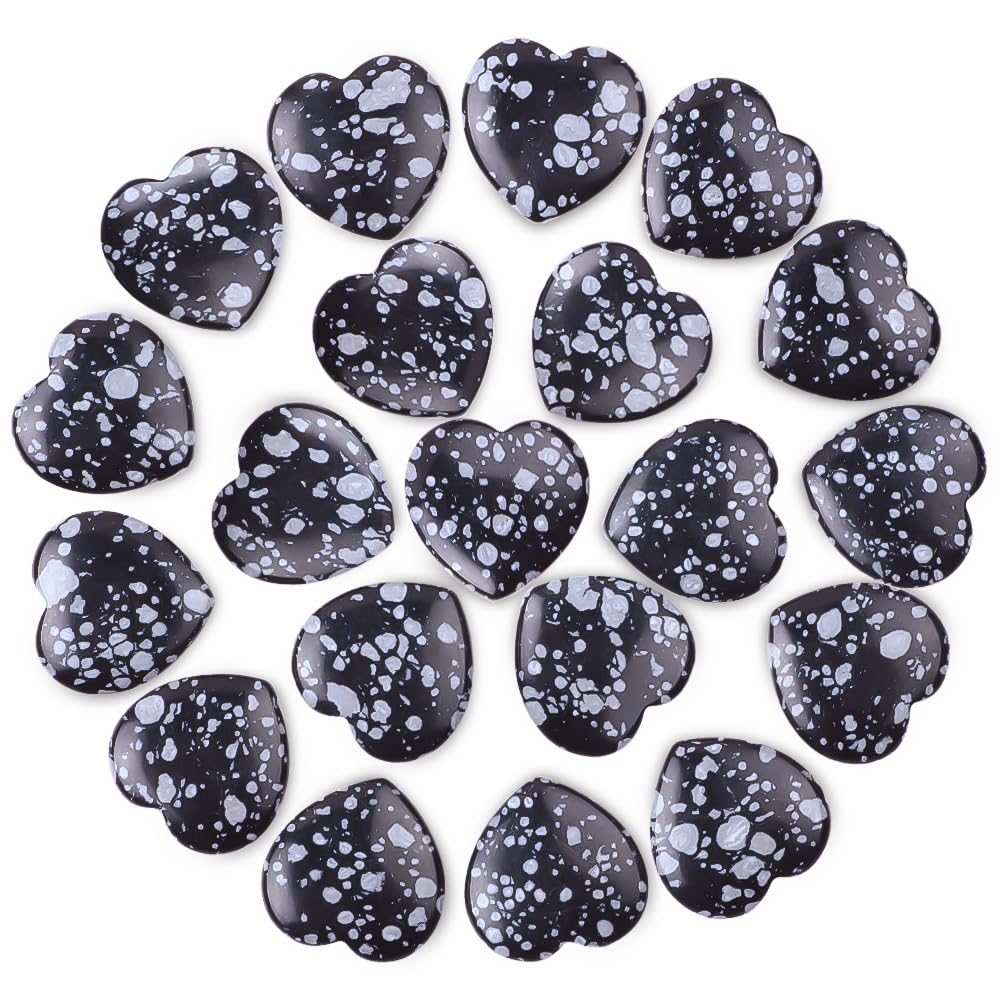 10pcs Natural Crystal Snow Flake Heart Love Shaped Snow Flake Healing Stones Polished Rocks Cute Mini Palm Chakra Gemstones Reiki Energy Balancing