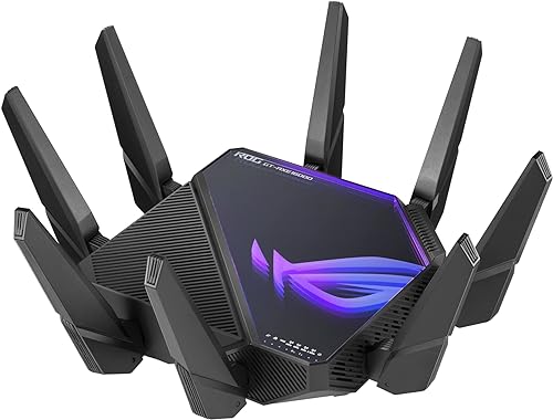 ASUS Router para juegos ROG Rapture WiFi 6E (GT-AXE16000) - Banda cuádruple, listo para 6 GHz, puertos duales 10G, puerto WAN 2.5G, AiMesh (renovado)