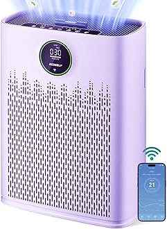 Smart Air Purifier for Home Large Rooms, with WiFi Control, Covers Up to 2400 Ft², Smart Mode, AQI Display, 22dB Sleep Mode & Aromatherapy with 2X-Power Filtration, HAP603WF, Bright White