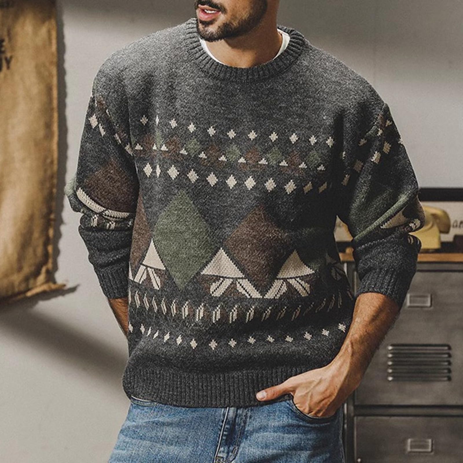 Jersey Hombre CáRdigan Chaqueta De Punto Suéter de Cuello para Hombre Informal de Atractivo diseño de Prendas de Punto Abrigo Elegante y versátil para Uso Diario o reuniones Casuales