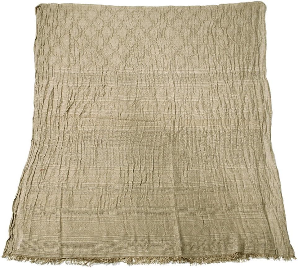 Men Cotton Linen Diamond-shaped Pattern Wrinkled Large Scarf All Seasons 75 * 35 inches - Image 2