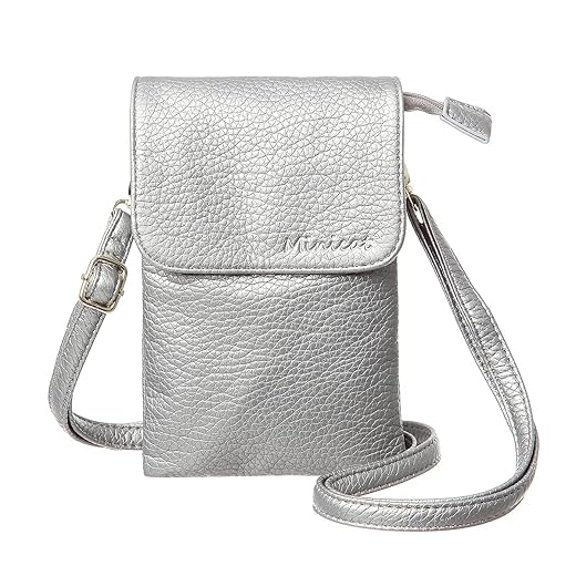 MINICAT Roomy Pockets Series Small Crossbody Bags Cell Phone Purse for Women (Silver)