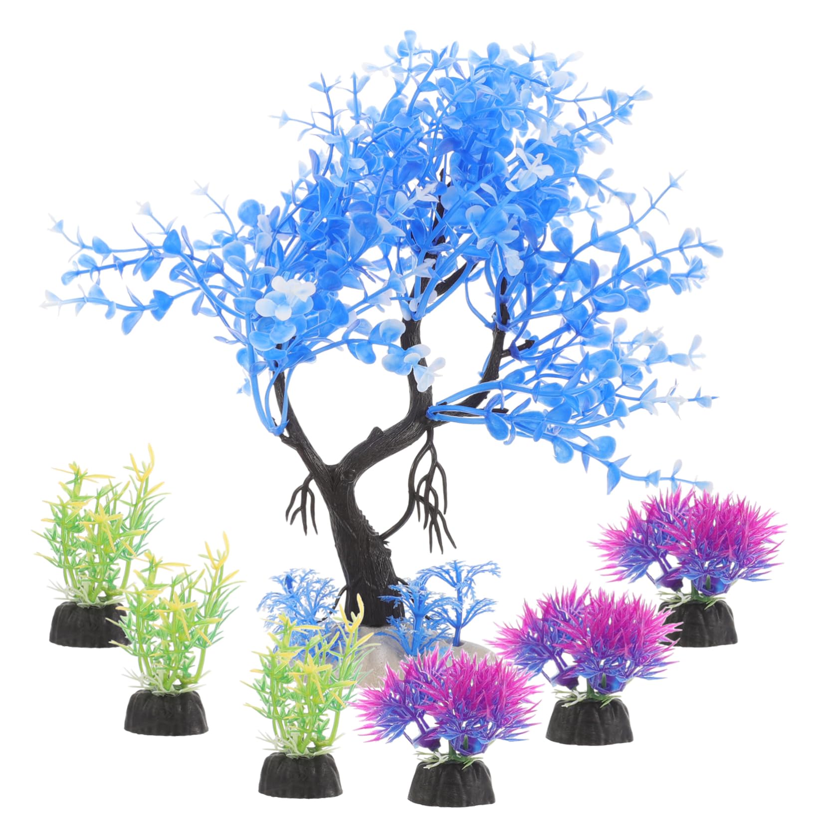 Zerodeko 4 Set Simulazione Di Piante Acquatiche Accessori Per Acquari Decorazioni Per Acquari Decorazioni Per Piccoli Acquari Piante D'Acqua Dolce Decorazioni UV Per 7 pezzi*4