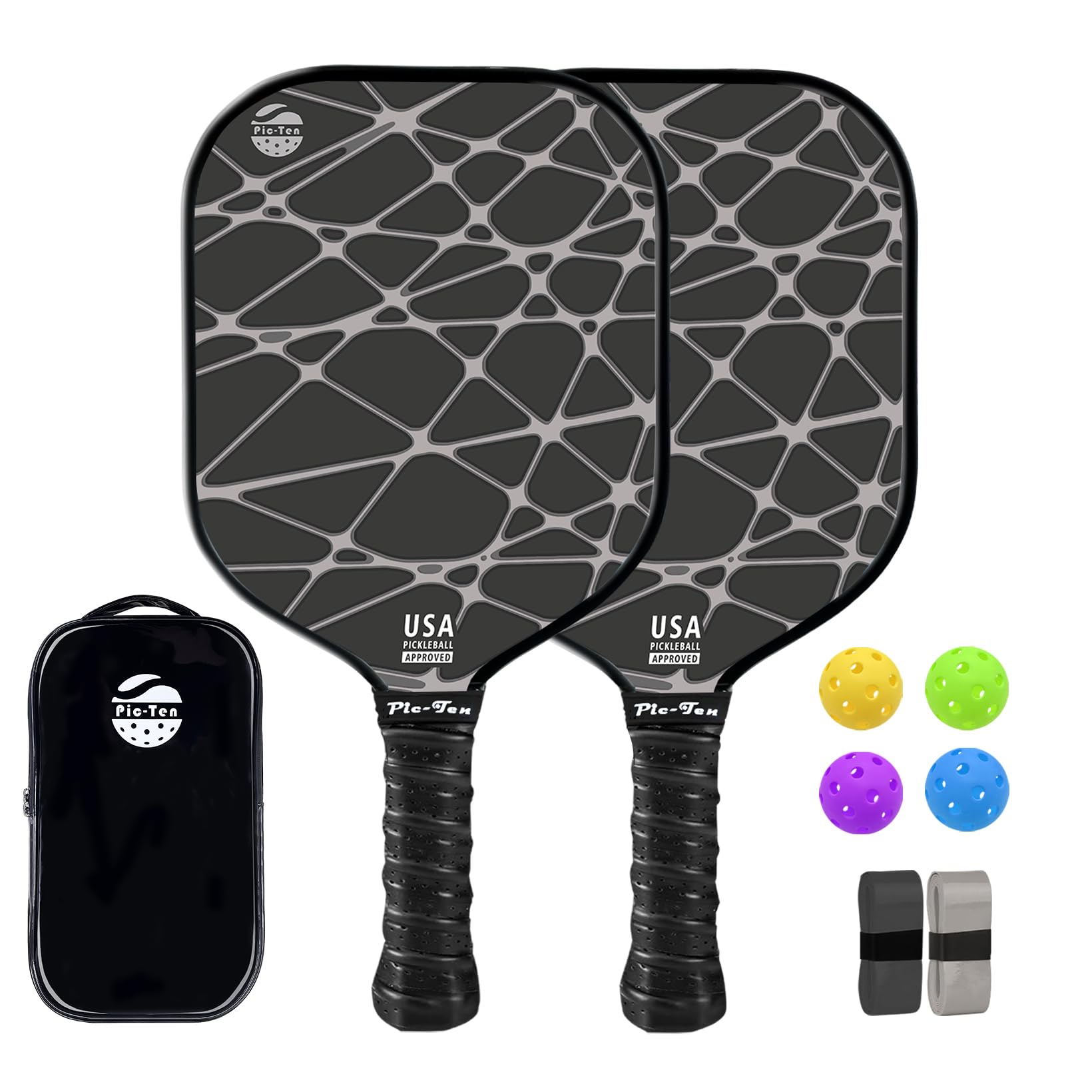Amazon.co.jp: Pic-Ten ピックルボールパドル 2個セット USAPA承認